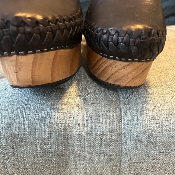 Free People Emmer whipstitched Clog Black Leather with suede strap, Size 39 - Picture 6 of 9